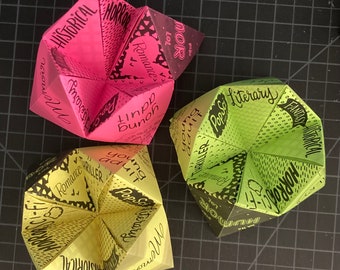 Book Genres Fortune Teller / Cootie Catcher - Helps You Choose What to Read Next (Digital Download)