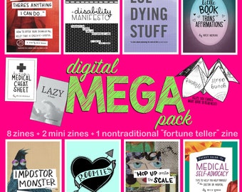 Digital Zine Mega Pack! 8 Zines + 2 Mini Zines + 1 Nontraditional "Fortune Teller" Zine