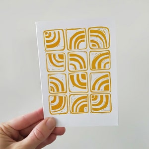 Yellow Rainbow Hand Printed Card