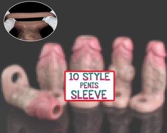 8 MODEL - Ultra Realistic Penis Sleeve - Large Girth Enhancer - Man Pleasure - Male Sheath - Silicone Dildo Sheath - Fantasy Sex Toys.