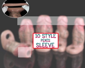 8 MODEL - Ultra Realistic Penis Sleeve - Large Girth Enhancer - Man Pleasure - Male Sheath - Silicone Dildo Sheath - Fantasy Sex Toys.