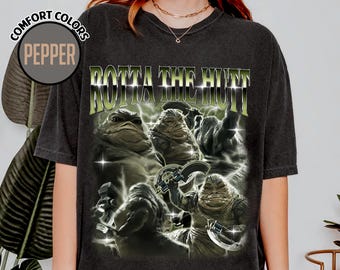 Jabba The Hutt T-Shirt, Vintage Crime Lord St4r W4rs Villain Alien Boss Sci-Fi Tee, 90s Retro Throwback, Jabba The Hutt Sweater
