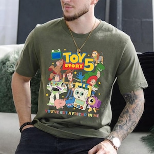 You'Ve Got A Friend In Me Comfort Colors Tee, Woody Buzz Etch Lenny Mr Spell Shirt, Family Vacation 2026 Trip, Pixar Toy Story 5 T-Shirt image 3
