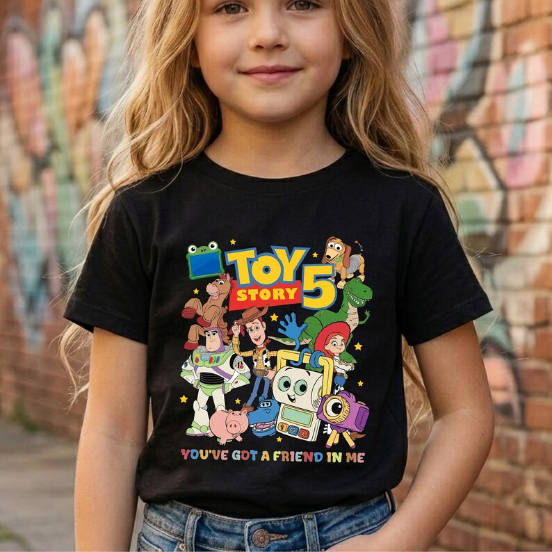 You'Ve Got A Friend In Me Comfort Colors Tee, Woody Buzz Etch Lenny Mr Spell Shirt, Family Vacation 2026 Trip, Pixar Toy Story 5 T-Shirt image 5