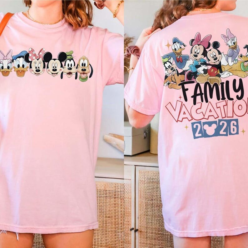 Disney 2026 Family Vacation Shirt, Disneyworld Mickey And Friends, Disney Matching Tee, Disney Family 2026 Shirt, Retro Disneyworld Trip Tee image 5