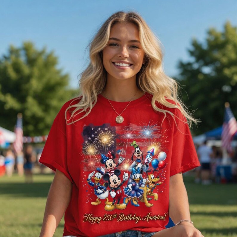 Mickey and Friends 4th July 2026 Shirt, Disney Independence Day Tee, Disneyland Family, Walt Disney World Shirt, Magic Kingdom Tee image 3