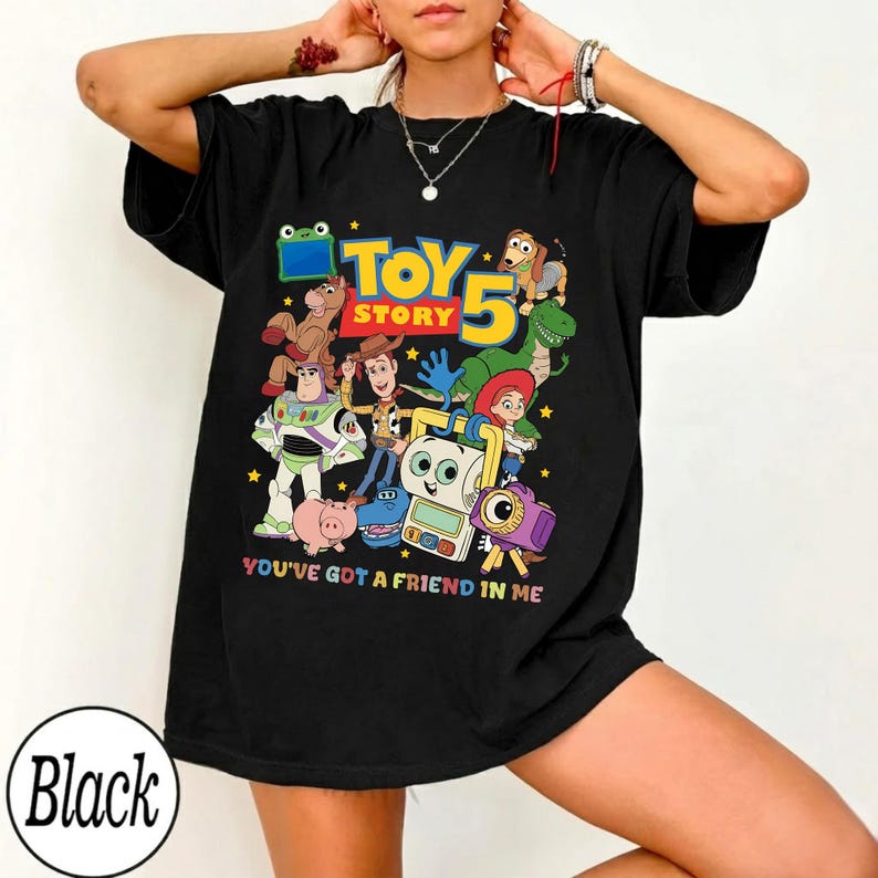 You'Ve Got A Friend In Me Comfort Colors Tee, Woody Buzz Etch Lenny Mr Spell Shirt, Family Vacation 2026 Trip, Pixar Toy Story 5 T-Shirt image 1
