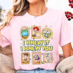 Retro Pixar Toy Story 5 Comfort Colors Shirt, I Knew It I Knew You, Disneyland Toy Story 5 Shirt, Western Cowgirl Tee, Toy Story Stamp Shirt image 3