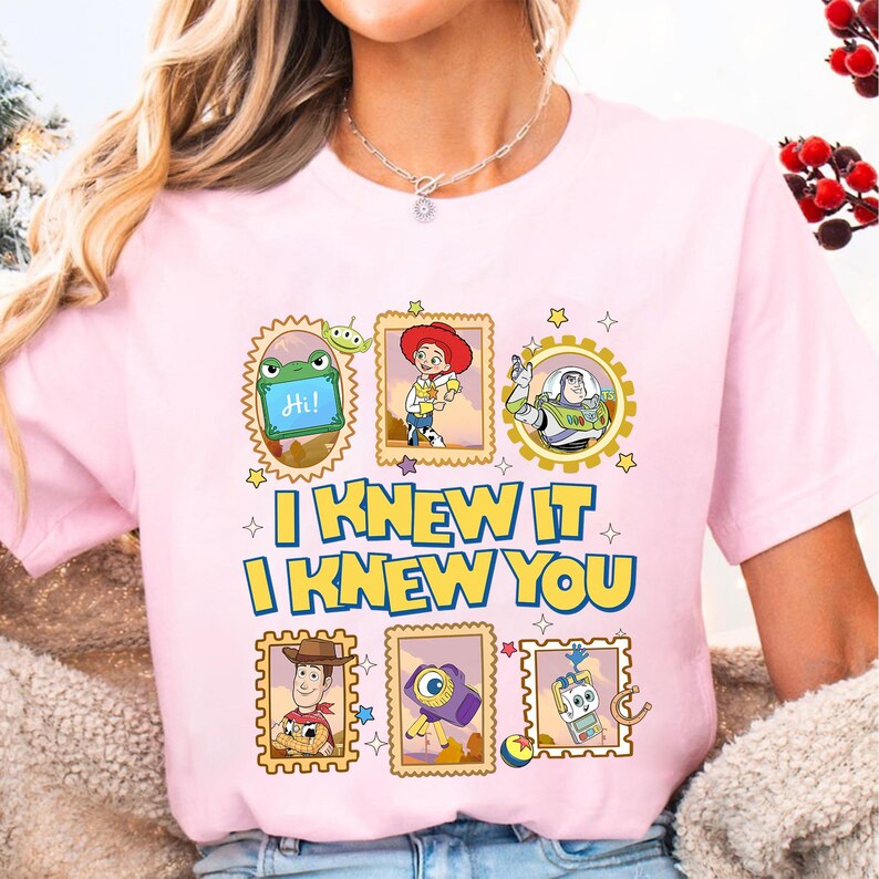 Retro Pixar Toy Story 5 Comfort Colors Shirt, I Knew It I Knew You, Disneyland Toy Story 5 Shirt, Western Cowgirl Tee, Toy Story Stamp Shirt image 3