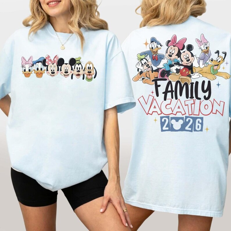 Disney 2026 Family Vacation Shirt, Disneyworld Mickey And Friends, Disney Matching Tee, Disney Family 2026 Shirt, Retro Disneyworld Trip Tee image 4