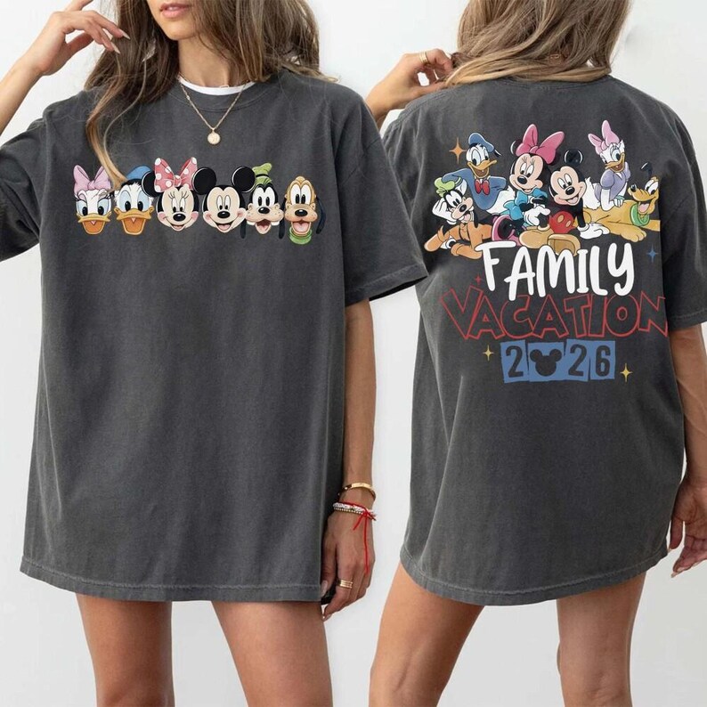 Disney 2026 Family Vacation Shirt, Disneyworld Mickey And Friends, Disney Matching Tee, Disney Family 2026 Shirt, Retro Disneyworld Trip Tee image 2