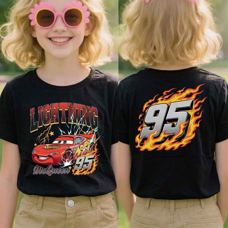 Sudadera de Rayo McQueen de 1977 con estampado a doble cara, sudadera con capucha de Disney Pixar Cars, suéter de Rayo McQueen, sudadera de Radiator Springs imagen 3