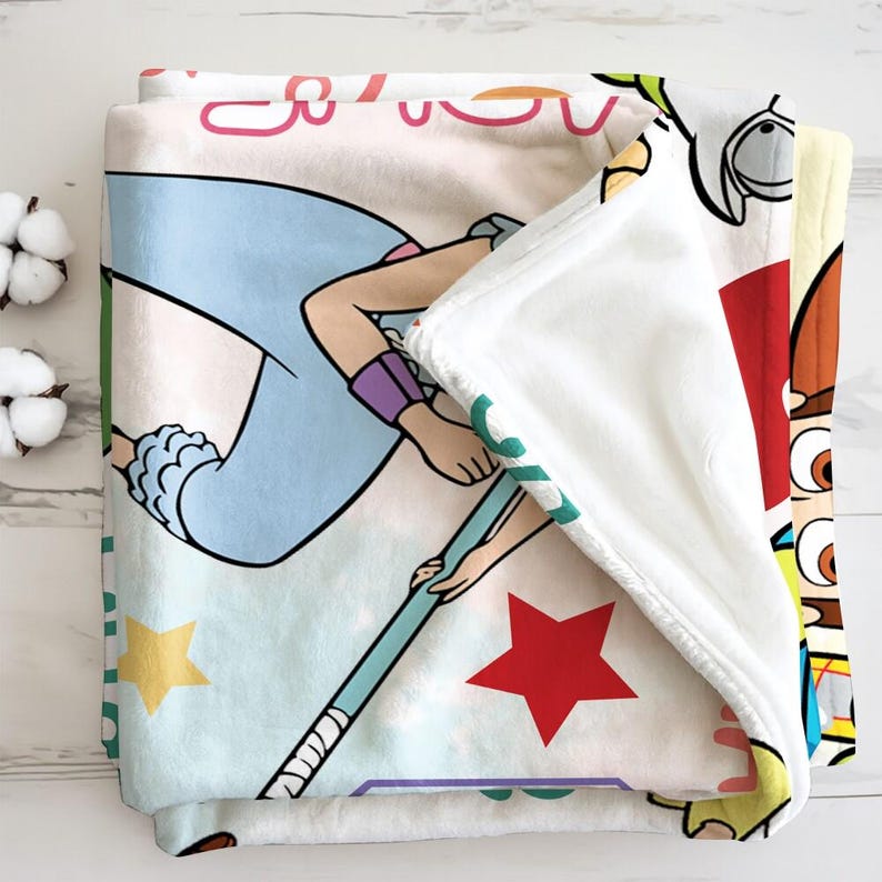 Personalized Toy Story Fleece Blanket, Buzz Lightyear Blanket,Toy Story Woody Jessie Blanket, Toy Story Aliens Blanket, Birthday Boy Blanket image 6