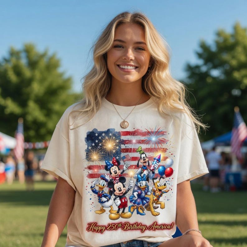 Mickey and Friends 4th July 2026 Shirt, Disney Independence Day Tee, Disneyland Family, Walt Disney World Shirt, Magic Kingdom Tee image 1