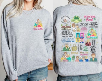 Tweezijdig verblijf gouden shirt, gouden meisjesshirt, jaren 80 tv-sitcom, grappig trendy shirt, The Golden Girls-fanshirt, Golden Girls Lover-cadeau