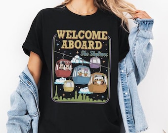 Disney Skyliner See The World From Above Resort-shirt, Disney Epcot Mickey en zijn vrienden welkom aan boord van het Skyliner-T-shirt, Hollywood Studios