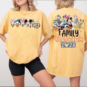 Disney 2026 Family Vacation Shirt, Disneyworld Mickey And Friends, Disney Matching Tee, Disney Family 2026 Shirt, Retro Disneyworld Trip Tee image 3