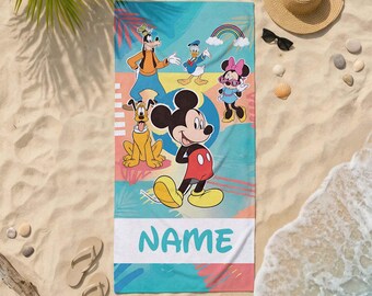 Personalisierte Disneyland Handtuch, Sommer Geschenk, Disneyland Strandtuch, Mickey Beach Handtuch, Disneyland Pool Handtuch, Disneyland Name Handtuch,