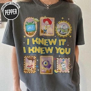 Retro Pixar Toy Story 5 Comfort Colors Shirt, I Knew It I Knew You, Disneyland Toy Story 5 Shirt, Western Cowgirl Tee, Toy Story Stamp Shirt image 1