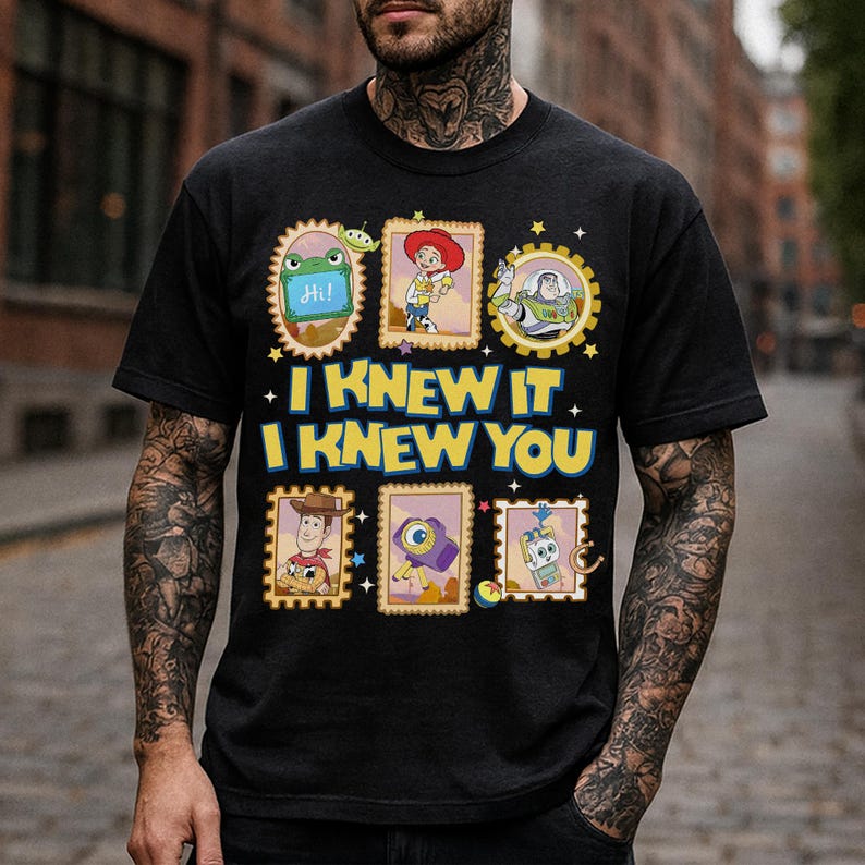 Retro Pixar Toy Story 5 Comfort Colors Shirt, I Knew It I Knew You, Disneyland Toy Story 5 Shirt, Western Cowgirl Tee, Toy Story Stamp Shirt image 4