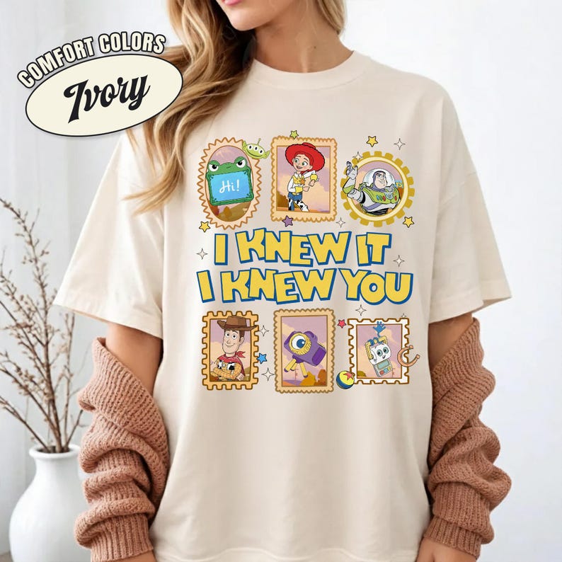 Retro Pixar Toy Story 5 Comfort Colors Shirt, I Knew It I Knew You, Disneyland Toy Story 5 Shirt, Western Cowgirl Tee, Toy Story Stamp Shirt image 6