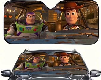oy Story Woody and Buzz autozonnescherm, Disneyland Toy Story autozonnescherm, autoaccessoire, Disneyworld cartooncadeau