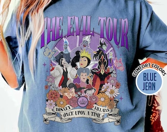 Comfort Colors® Villains The Evil Tour-shirt, Disney Evil Queen-shirt, Disney-shirt, Disney Princess-shirt, Disney Evil Witch-shirt