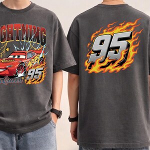 Sudadera de Rayo McQueen de 1977 con estampado a doble cara, sudadera con capucha de Disney Pixar Cars, suéter de Rayo McQueen, sudadera de Radiator Springs imagen 2