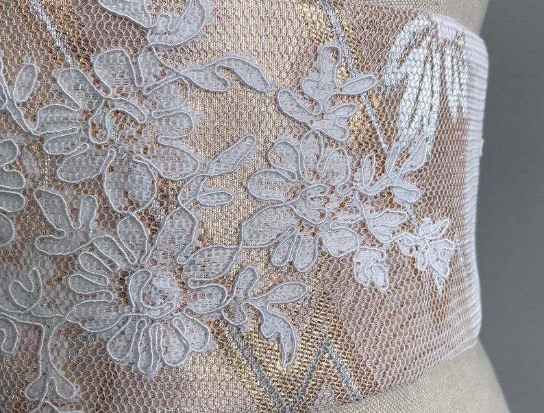 waist cincher sash lace obi sash silk sash peach obi belt wedding dress sash Wedding sash Bridal silk obi belt