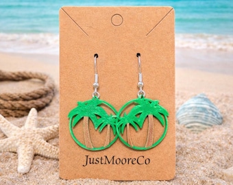 Palm Tree Dangle Earrings – Beachy Summer Jewelry