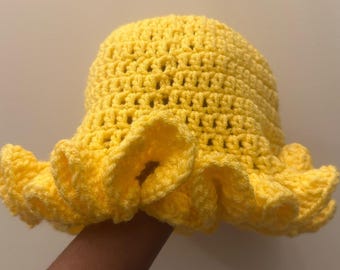 Crochet Ruffle Hat