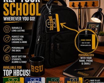 HBCU Personalized Backpack Tag | Custom College Luggage Tag