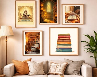 Set di stampe murali "Cozy Bookish" / Set di angoli di lettura stampabili
