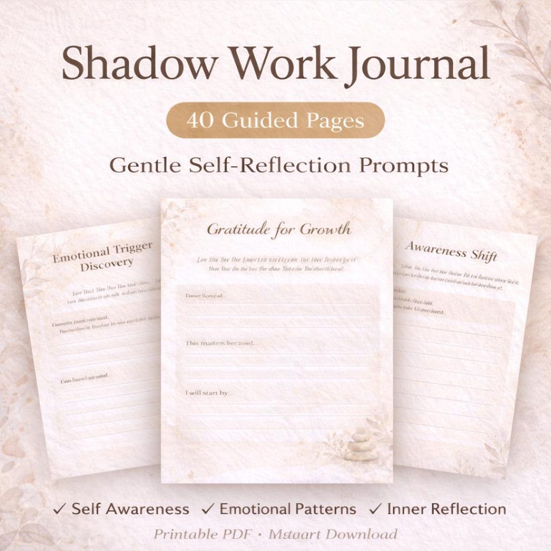 Shadow Work Journal Printable PDF | 40 Guided Pages for Self-awareness ...