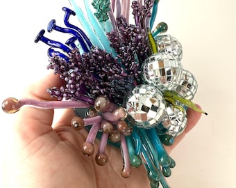 Konstglas Blommig Svampskulptur