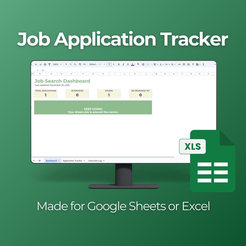 Job Application Tracker Spreadsheet Template | Job Search Organizer ...