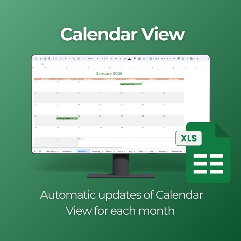 PTO Tracker Spreadsheet Template | Vacation Planner & Paid Time off ...