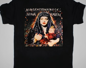 Nunsexmonkrock Nina Hagen Tee Tee Shirt Schwarz Größe S-4XL