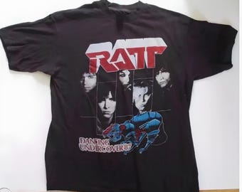 Rare Vtg 80s Poison and Ratt 1987 Konzert Tournee T-Shirt Schwarz Größe S-4XL
