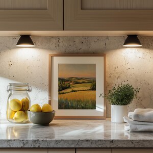 Cottage scenery wall decor for garden room — warm earthy tones and traditional brushwork encapsulate pastoral beauty, perfect for nature lovers.