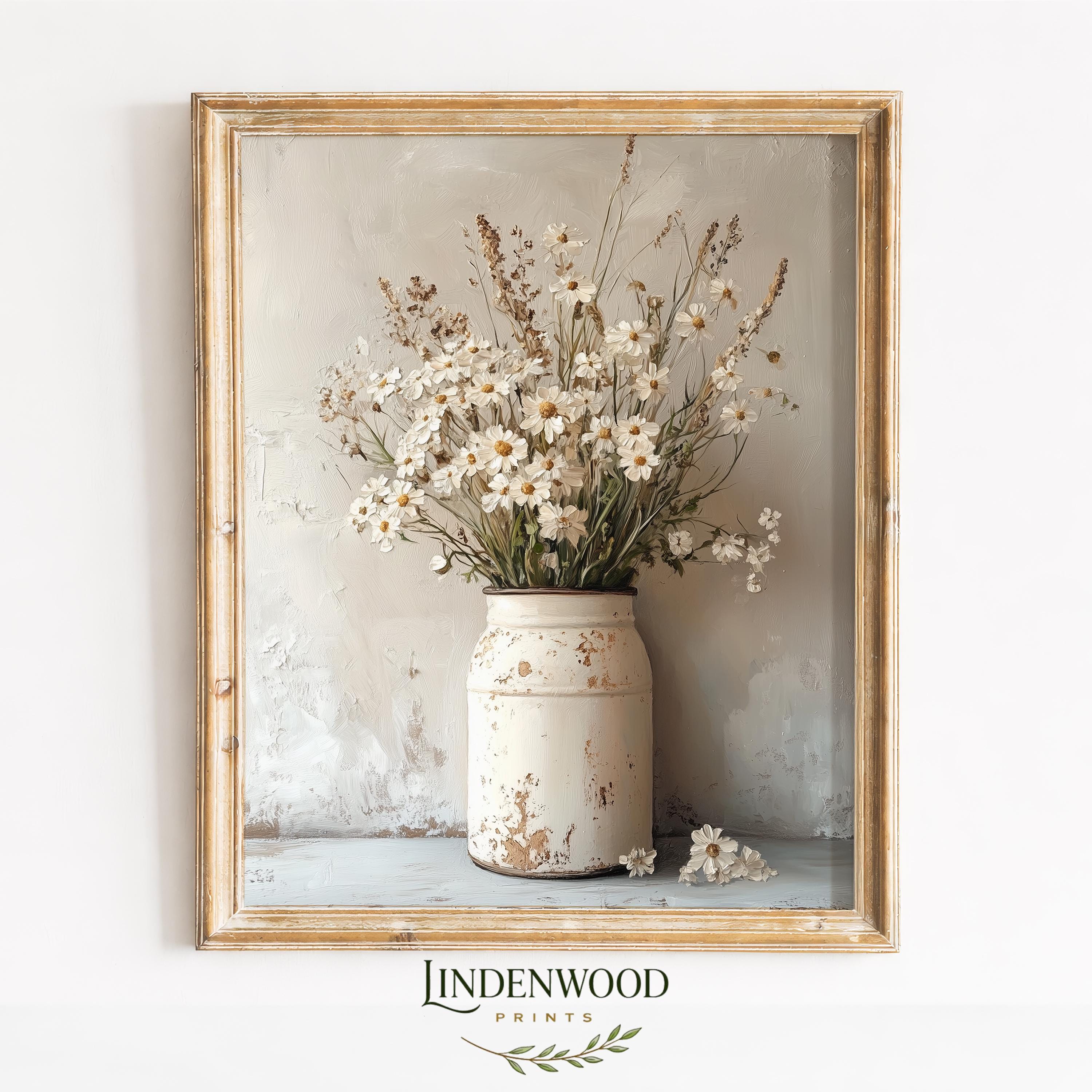 Broderie Crewel Vintage Encadrée - Fleurs Jardin Des Années 70 - Déco Cottage Core