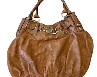 Y2K Vintage Juicy Couture Brown Leather Hobo Satchel Bag