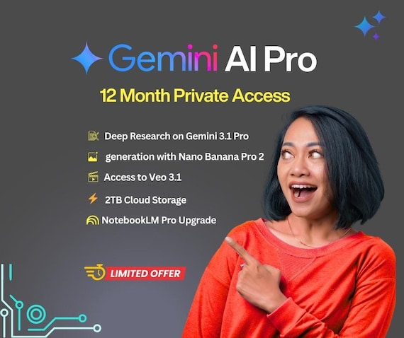 12-Month Ultimate AI Assistant Premium | 2TB Cloud Storage & Creative Tools | Private Account