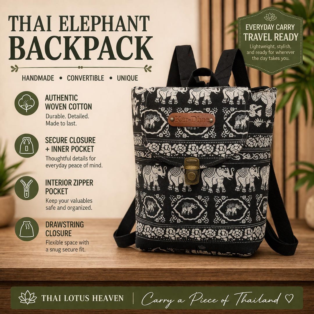 backpack for traveling to thailand Travel-Friendly 100% Brown Leather from It Makes The Backpack All Day Use Thailand National Emblem Backpack Travel
