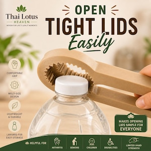 3D Printed Jar Opener, Arthritis Friendly Multi-Size Lid Gripper, Easy Kitchen Aid