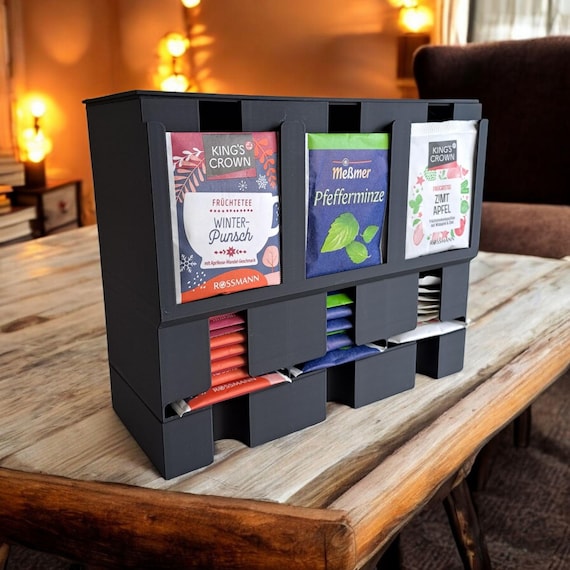 Organizer Teebeutel 3D Druck / Küchenorganizer/ Küchen Box /  Teebeutelspender  / Teebeutelhalter / Küchenhelfer / 3D gedruckte Helfer