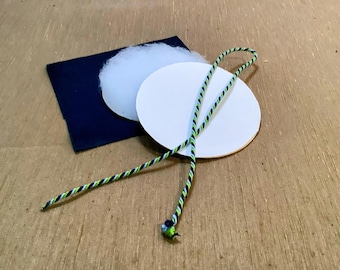 Needlepoint Ornament Finishing Kit: Cards, Velvet Back, Cording & Batting