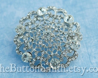 Rhinestone Brooch Component /Embellishment(4.9cm) BR-007 - 1 piece