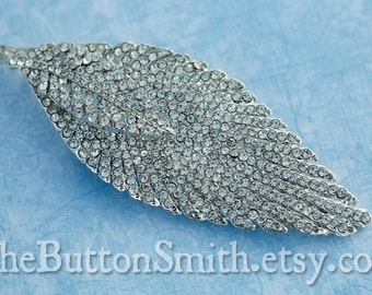 Rhinestone Brooch Component /Embellishment(11.3cm x 4cm) BR-023 - 1 piece