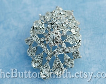 Rhinestone Brooch Component /Embellishment(6cm x 4.5cm) BR-020 - 1 piece